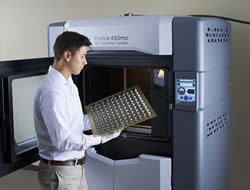 Ideal for companies that produce end-use parts via additive manufacturing, the Fortus 450mc delivers even temperature distribution across the build chamber. (Photo courtesy of Stratasys Ltd.)