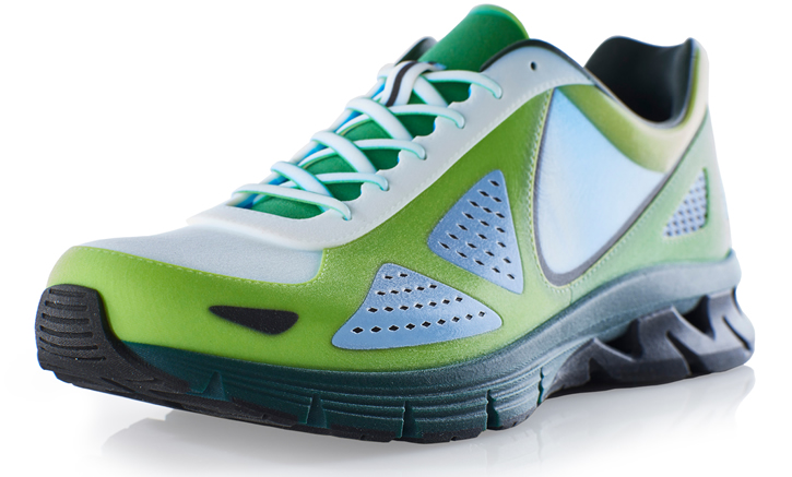 3D Printed Shoe: This true product-matching sports shoe prototype was produced with full color, smooth surfaces, and a rubber-like sole: all in a single print operation on the Stratasys J750 3D Printer. (Photo: Business Wire)