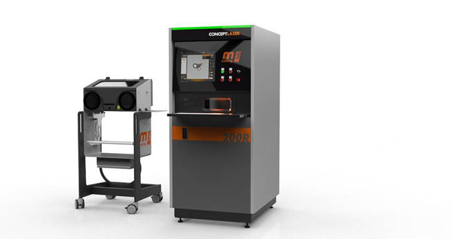 Premiere of the Mlab cusing 200R: larger build plate, bigger build volume and more laser power. (Photo courtesy of Concept Laser GmbH)