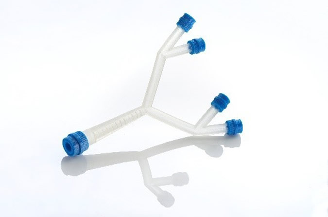 Medical device flexible tubing prototype 3D printed in Stratasys PolyJet Agilus30 material (Photo: Stratasys Ltd.)