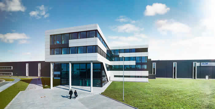 SLM Solutions new offices, technology partnership center and manufacturing facility in Luebeck, Germany. (Photo courtesy of SLM Solutions Group AG)