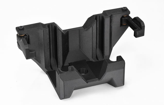 Leaf spring U-bolt fixture, customized using GrabCAD Advanced FDM from Stratasys. (Photo: Business Wire)