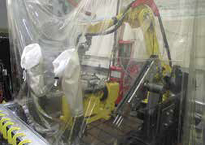 Fig 5. 27 cubic metre flexible enclosure from Huntingdon Fusion Techniques, installed at Cranfield University and containing a complete WAAM facility (Photo courtesy of Delta Consultants)