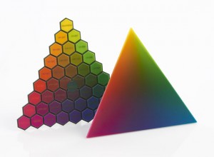 These "before and after" color palettes demonstrate the dramatic increase in colors available when using new Stratasys Creative Colors Software, powered by the Adobe 3D Color Print Engine (Photo: Business Wire).