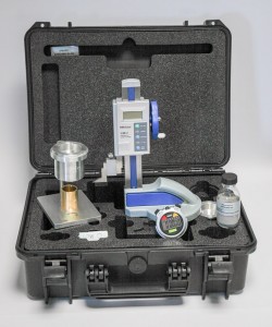 LPW's PowderFlow kit, which allows Hall and Carney flow testing, apparent density test and angle of repose to be performed on-site (Photo courtesy of LPW Technology)