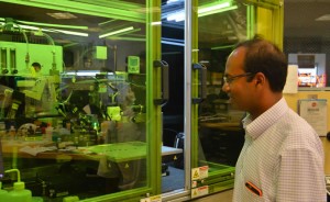 Dr. Santanu Bag, a project scientist at the Materials and Manufacturing Directorate, Air Force Research Laboratory, is exploring cost-efficient manufacturing of solar cells using additive technology. (Photo courtesy of Air Force Research Laboratory)