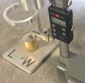 Angle of repose measurement performed using LPW’s PowderFlow kit. (Photo courtesy of LPW Technology Ltd)