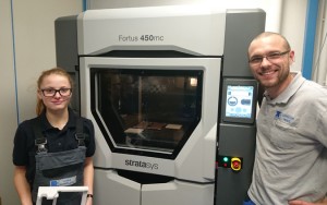 With their in-house Stratasys Fortus 450mc Production 3D Printer, Christian Maier and his team can now produce fixtures for their production line in hours, as opposed to days using traditional methods. (Photo: Business Wire)