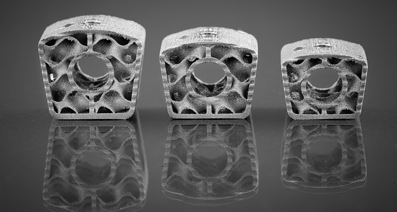 3D Digital data: Cervical fusion cage parts 3D printed in Titanium, by restor3D