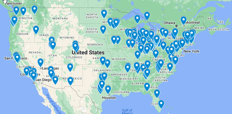 North America Service Bureau Map